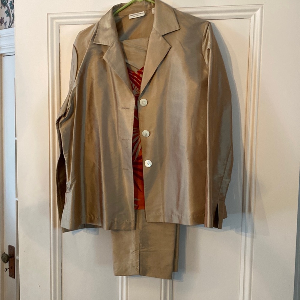 3 piece silk suit